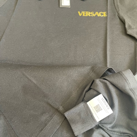 NEW VERSACE CRYSTAL LOGO T-SHIRT BLACK - Picture 11 of 13